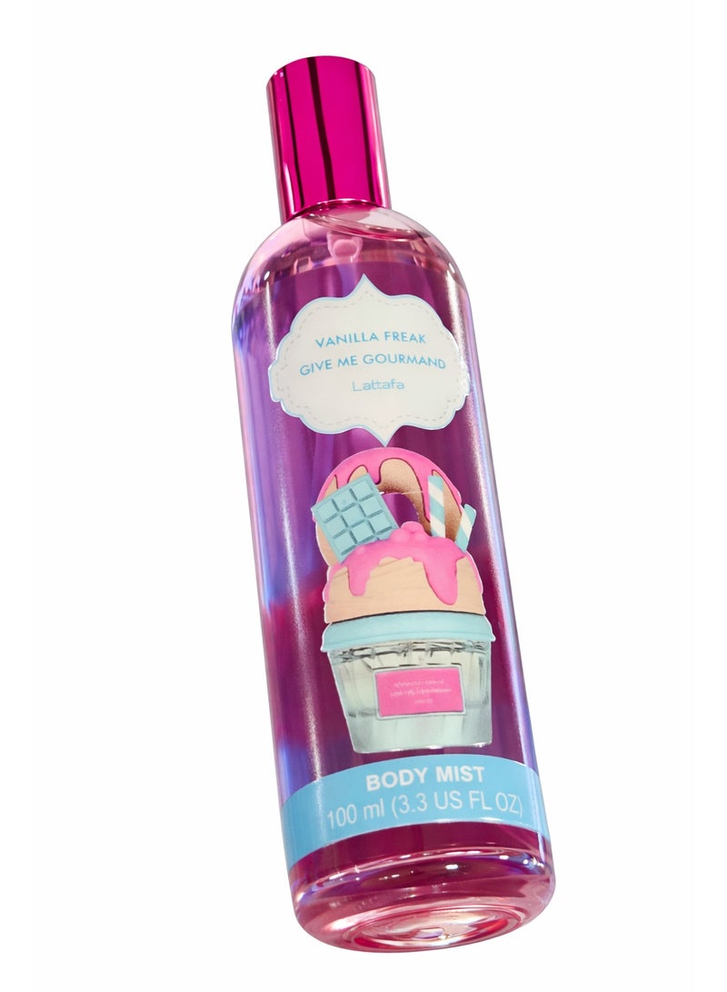 Lattafa Vanilla Freak Give Me Gourmand Body Mist 100ml – Sweet Vanilla Dessert Fragrance for Women